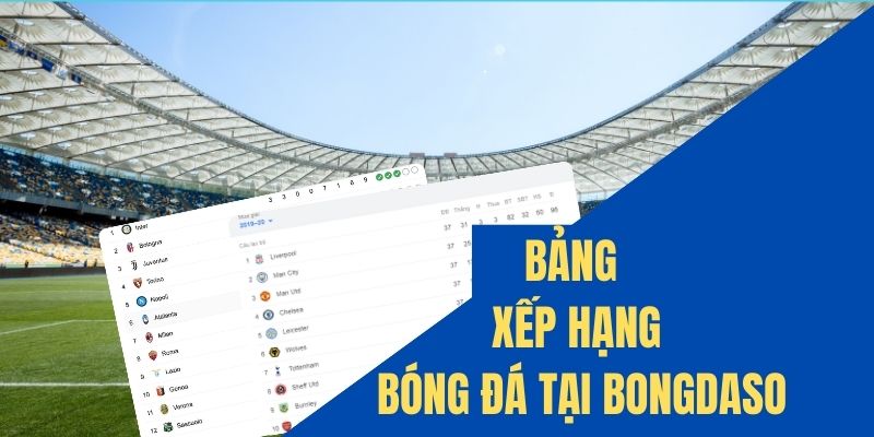 Chuyên mục bảng xếp hạng được Bongdaso cập nhật liên tục